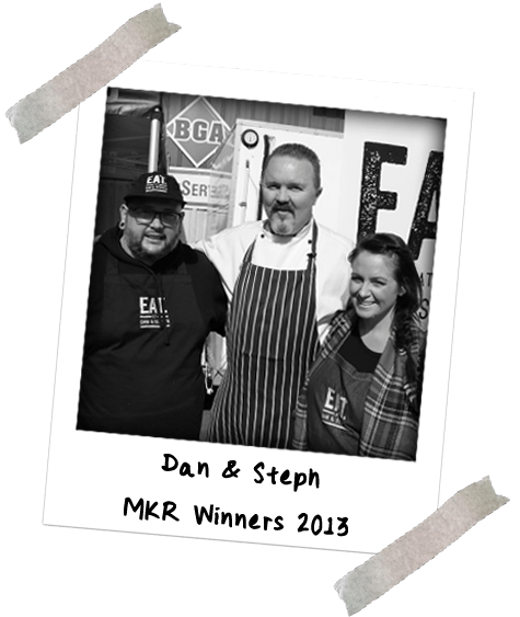 Image of Chef Jason Ford with Dan & Steph