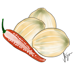 Picture of pickled onions with chilli