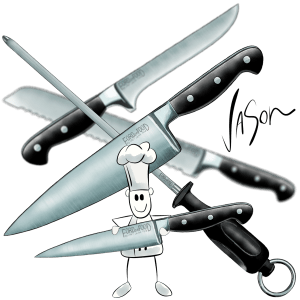 Picture of kitchen knives