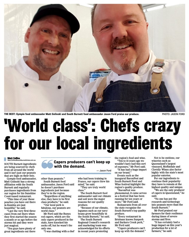 Link to article South Burnett Times 11/12/2018 - Regional Produce