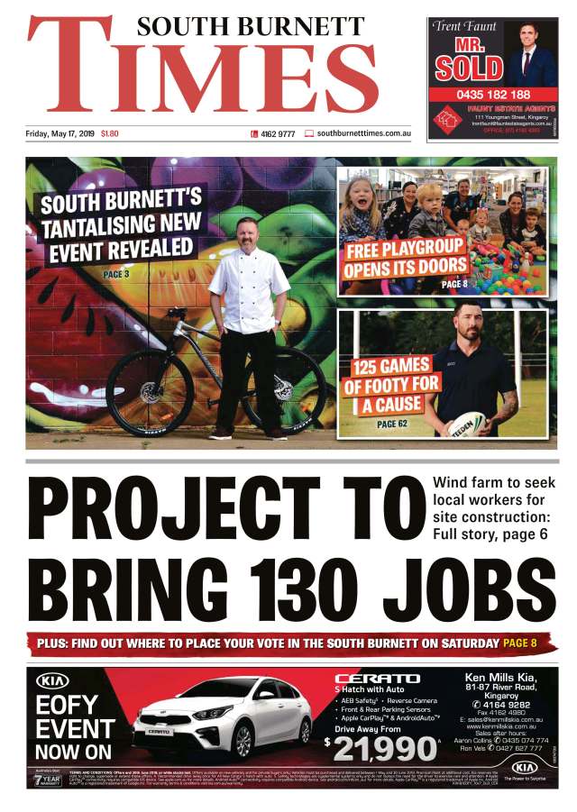 17/05/2019 - South Burnett Times Cover (Taste The Trail)