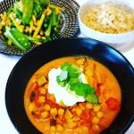 Click to viw recipe Link to recipe for Vegetable curry and sauteed green